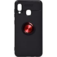 Чохол-накладка TOTO Car Magnetic Ring TPU Case Samsung Galaxy A20/A30 Black/Red