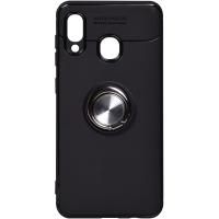 Чохол-накладка TOTO Car Magnetic Ring TPU Case Samsung Galaxy A20/A30 Black/Silver