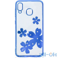 Чохол-накладка TOTO Electroplate Print TPU Case Samsung Galaxy A20/A30 Flowers Blue