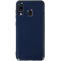 Чохол-накладка TOTO TPU Carbon Fiber 2,0mm Case Samsung Galaxy A20/A30 Navy Blue