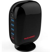 Мережевий зарядний пристрій MARAKOKO MA20 6USB, 5USB Plus 1USB-C, QC3.0 60W Black (RL050298)