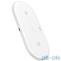 Бездротовий зарядний пристрій Hoco CW23 2in1 Dual Power Type-C 10W White