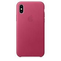 Чохол для смартфону Apple iPhone X Leather Case - Pink Fuchsia (MQTJ2)