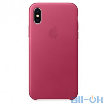 Чохол для смартфону Apple iPhone X Leather Case - Pink Fuchsia (MQTJ2)