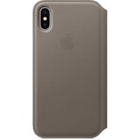 Чохол для смартфону Apple iPhone X Leather Folio - Taupe (MQRY2)