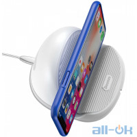 Бездротовий зарядний пристрій Baseus Silicone Horizontal Desktop Wireless Charger White (WXHSG-02)