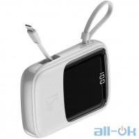 Зовнішній акумулятор (Power Bank) Baseus Qpow Digital Display 3A Power Bank with Lightning Cable 10000mAh (White)