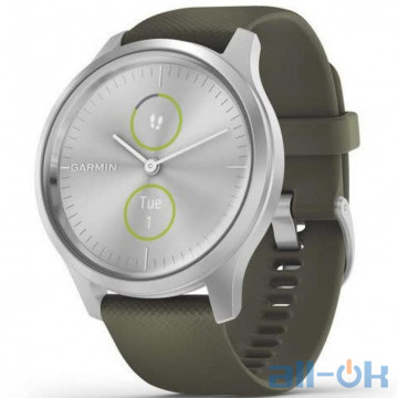 Смарт-годинник Garmin vivomove Style Silver-Moss Green Silicone (010-02240-21)