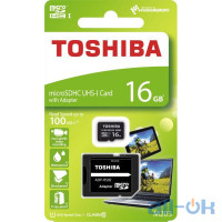 Карта пам'яті Toshiba 16 GB microSDHC Class 10 UHS-I M203 + SD adapter THN-M203K0160EA