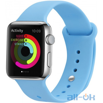 Ремінець UWatch Silicone Strap для Apple Watch 38/40 mm Blue