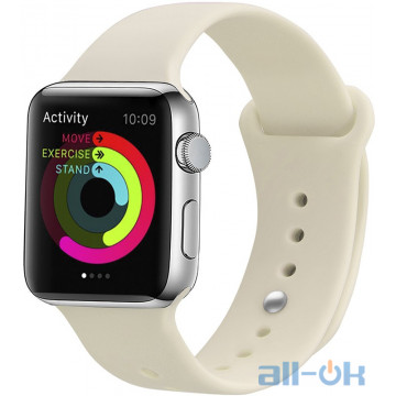 Ремінець UWatch Silicone Strap для Apple Watch 38/40 mm Antique White