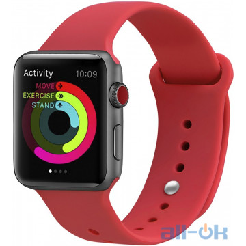 Ремінець UWatch Silicone Strap для Apple Watch 38/40 mm Red