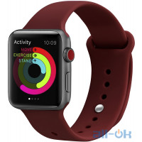 Ремінець UWatch Silicone Strap для Apple Watch 42/44 mm Wine Red