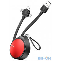 Кабель Micro USB/Lightning/USB Type-C Baseus Waterdrop 3 in 1 MicroUSB Plus Lightning Plus Type-C Scaling Cable 1.5A 1.5M Red (CAMLT-EP09)