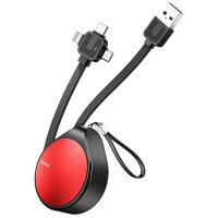 Кабель Micro USB/Lightning/USB Type-C Baseus Waterdrop 3 in 1 MicroUSB Plus Lightning Plus Type-C Scaling Cable 1.5A 1.5M Red (CAMLT-EP09)