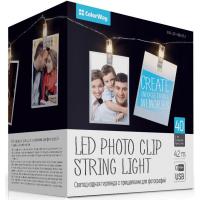 Лінійна гірлянда ColorWay 40 LED 4.2м, с прищiпками для фото (CW-LCP-40L42BU)
