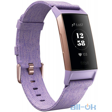 Фiтнес-браслет Fitbit Charge 3 Special Edition Lavender Woven/Rose Gold