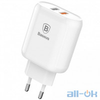 Мережевий зарядний пристрій Baseus Bojure Series Dual-USB Quick Charge Charger for EU 18W White (CCALL-AG02)