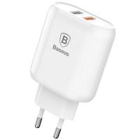 Мережевий зарядний пристрій Baseus Bojure Series Dual-USB Quick Charge Charger for EU 18W White (CCALL-AG02)