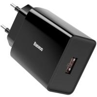 Мережевий зарядний пристрій Baseus Speed Mini Single U QC 18W Black (CCFS-W01)