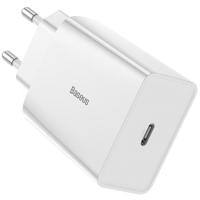Мережевий зарядний пристрій Baseus Speed Mini PD Single Type-C Quick Charger 18W EU White (CCFS-X02)