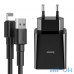 Мережевий зарядний пристрій Baseus Speed Mini Dual U Charger 10.5W (With Mini Cable IP) Black (TZCCFS-R01) — інтернет магазин All-Ok. фото 2