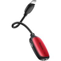 Адаптер Baseus 3-in-1 iP Male to Dual iP & 3.5mm Female Adapter L51 Red-black (CALL51-91)