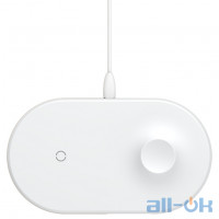 Бездротовий зарядний пристрій Baseus Smart 2in1 QI Wireless Charge White (WX2IN1-02)
