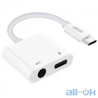 Перехідник JOYROOM Ben Series Type-C to HIFI+PD Audio Converter SH-C1 (2019) |3A| White
