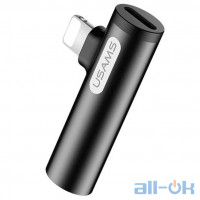 Перехідник USAMS Lightning to Lightning/3,5mm US-SJ276 AU07 (Black)