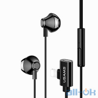 Навушники USAMS Lightning Metal with Charging Port EP-32 (US-SJ295) (Black)
