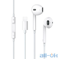 Навушники USAMS Lightning with Mic EP-24 (White)