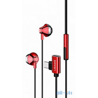 Навушники USAMS Type-C Metal Earphone with Charging Port EP-33 (US-SJ296) (Red)