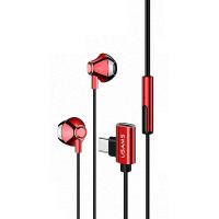 Навушники USAMS Type-C Metal Earphone with Charging Port EP-33 (US-SJ296) (Red)