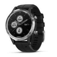 Спортивний годинник Garmin Fenix 5 Plus Silver with Black Silicone (010-01988-60)