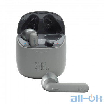 Навушники TWS ("повністю бездротові") JBL T225TWS Grey (JBLT225TWSGRY) UA UCRF
