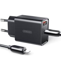 Мережевий зарядний пристрій Joyroom L-QP183 USB+PD 18W + Cable Type-C to Lightning Black UA UCRF