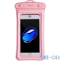 Універсальний водонепроникний чохол для смартфона USAMS YD007 6'' Waterproof Bag Pink