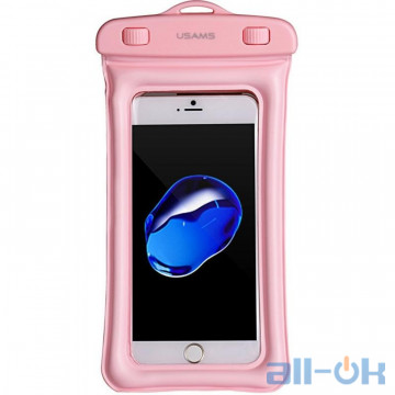 Універсальний водонепроникний чохол для смартфона USAMS YD007 6'' Waterproof Bag Pink