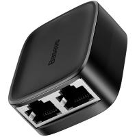 Сплітер BASEUS High Speed 1 to 2 Network Splitter Adapter IRJ45 100m Support Black (PCFXQ-01)
