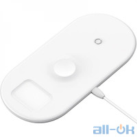 Бездротовий зарядний пристрій Baseus Smart 3-in-1 для Apple iPhone/Watch/AirPods White (WX3IN1-C02)