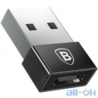 Перехідник Baseus USB to USB-C Exquisite Black (CATJQ-A01)