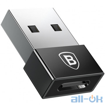 Перехідник Baseus USB to USB-C Exquisite Black (CATJQ-A01)