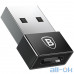 Перехідник Baseus USB to USB-C Exquisite Black (CATJQ-A01) — інтернет магазин All-Ok. фото 1