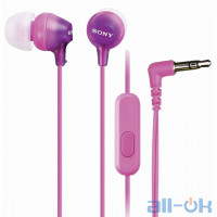 Навушники з мікрофоном Sony MDR-EX15AP Violet UA UCRF