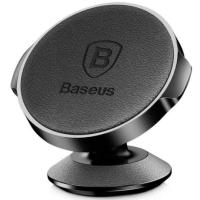 Автомобільний тримач для смартфона Baseus Small Ears Series Vertical Magnetic Bracket (Genuine Leather Type) Black (SUER-F01)