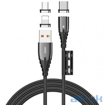 Кабель JOYROOM Combo Lightning+Micro USB+Type-C Magnetic Series 3in1 S-M408 Black