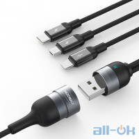 Кабель JOYROOM Combo Lightning+Micro USB+Type-C Multi-Function Series S-M401 Black
