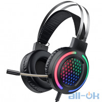 Комп'ютерна гарнітура НОСО Gaming LED Headphones ESD03 Black