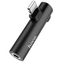 Перехідник Hoco Lightning to 3,5mm Audio/Lightning Charging LS21 Black